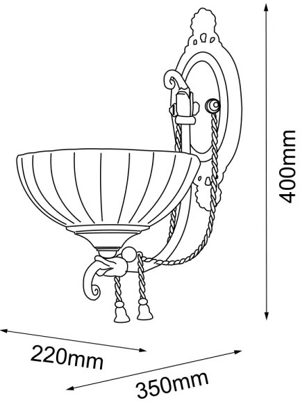 Amplex 8307 - Fali lámpa GRANADA 1xE27/10W/230V
