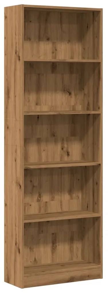 kézműves tölgy szerelt fa könyvespolc 60 x 24 x 176 cm