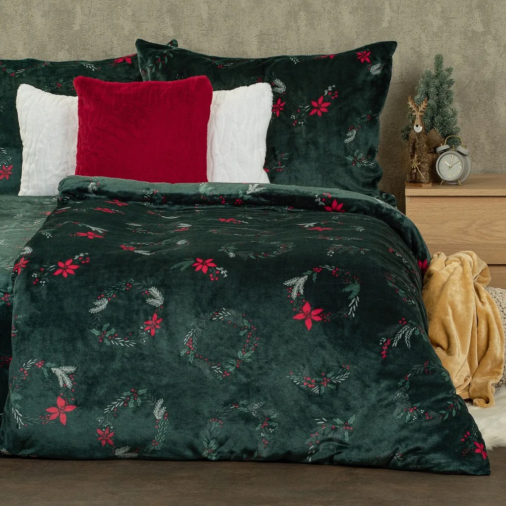4Home Poinsettia mikroflanel ágyneműhuzat, 140 x 200 cm, 70 x 90 cm, 140 x 200 cm, 70 x 90 cm
