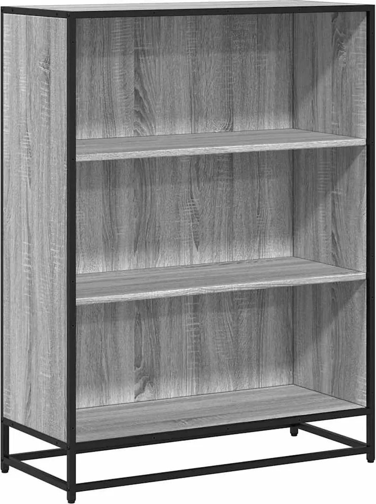 vidaXL szürke sonoma színű szerelt fa könyvszekrény 80,5x35x107,5 cm