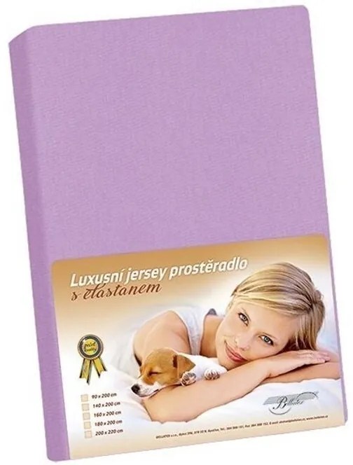 Jersey lepedő elasztánnal, lila, 160 x 200 cm
