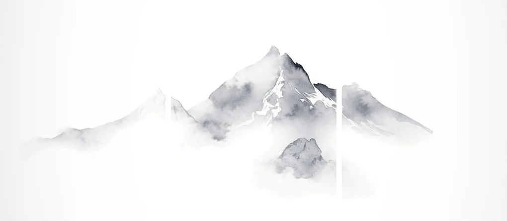 Kép - Tinta festmény hegyek (90x60 cm)