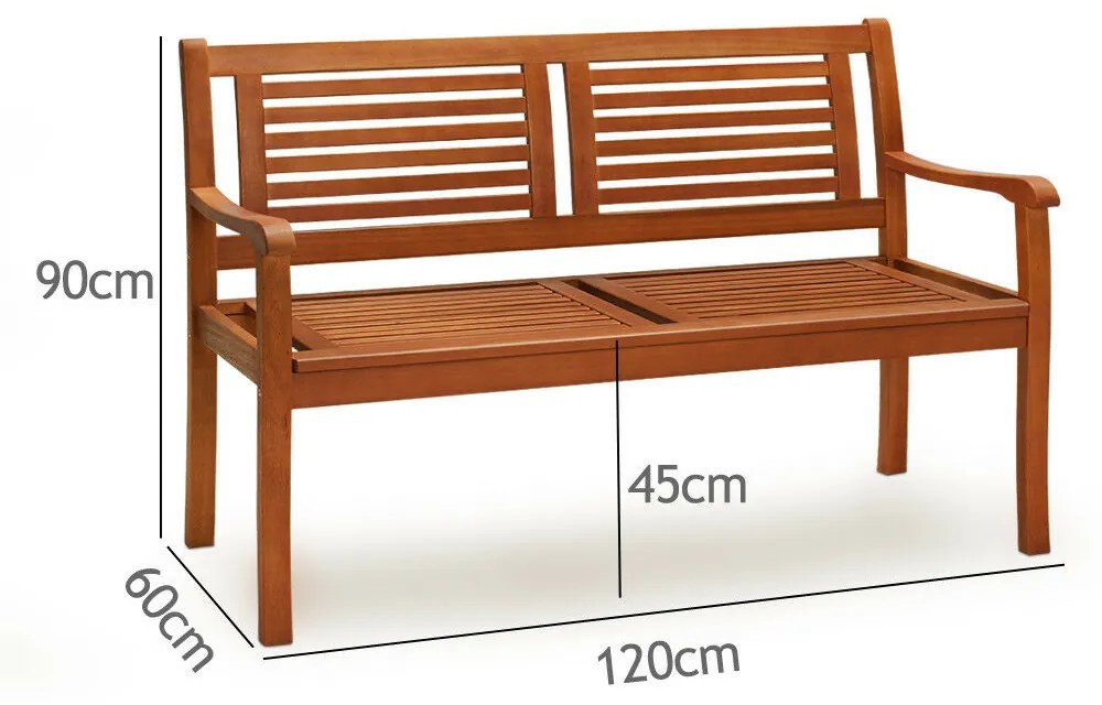 MANUELA kerti pad, 120x60x90cm, természetes barna Casaria