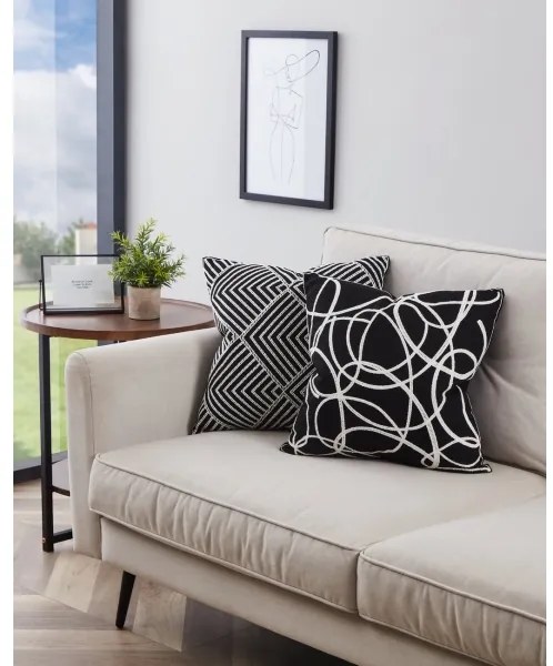 Eglo 420006 - Dekoratív párna CHEVERY 45x45 cm fekete/fehér