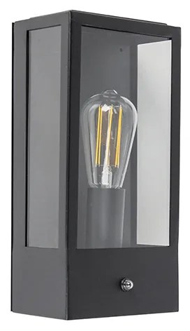 Kültéri fali lámpa fekete szürkületi érzékelővel - Rotterdam