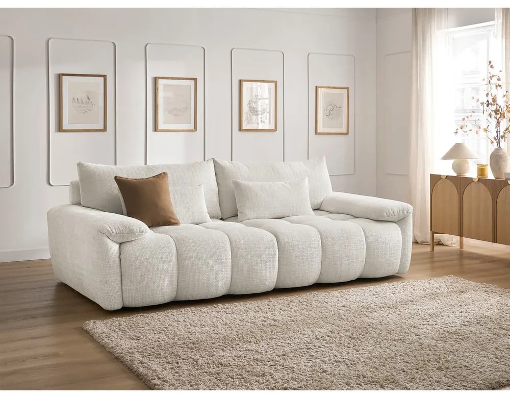 Fehér zsenília kanapé 264 cm Ivane – Bobochic Paris