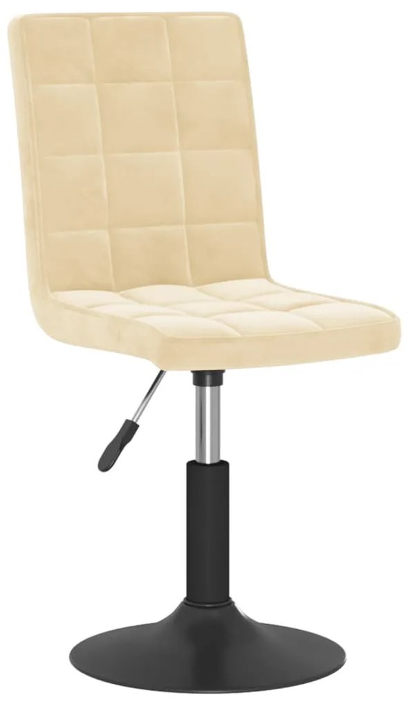 6 db krémszínű bársony forgó étkezőszék