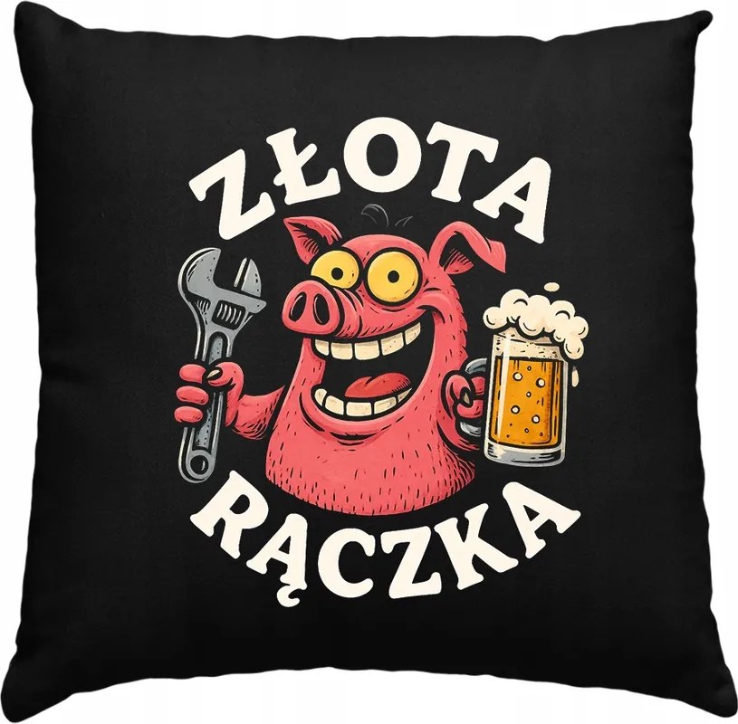 Arany fogantyús párna Ajándék Férfinak Fekete