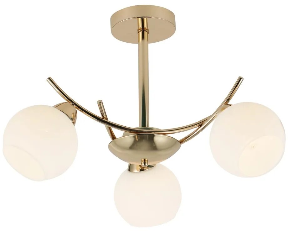 Fehér-aranyszínű mennyezeti lámpa üveg búrával 36x52 cm Amos – Candellux Lighting
