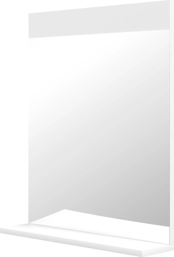 HOMCOM Fürdőszobai Tükör Fali Tükör Nyitott Polccal Előszobába 50x12x60 cm Fehér | Aosom