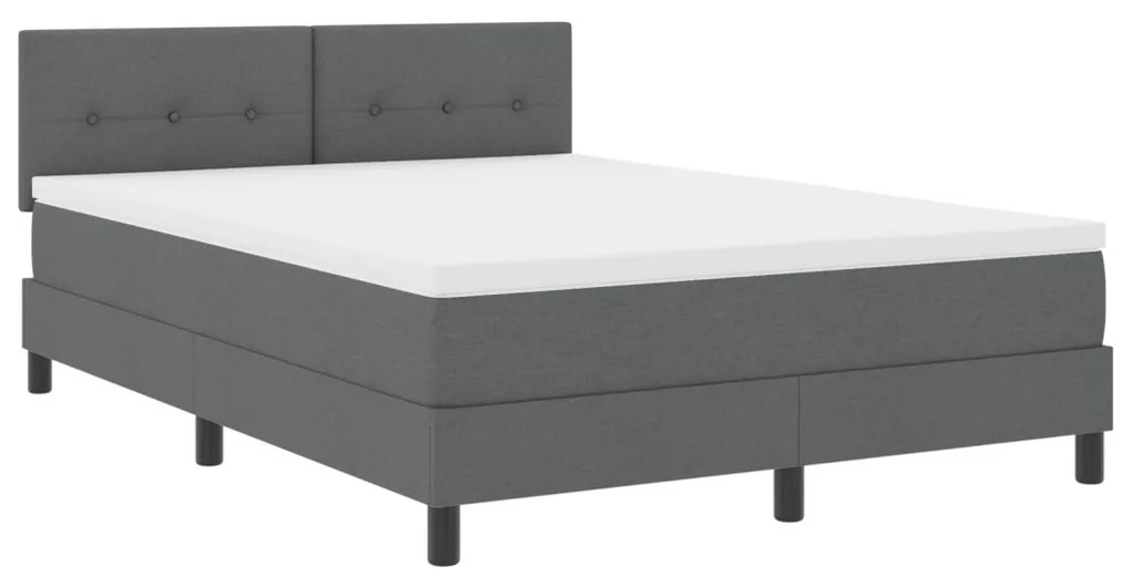 Box Spring Ágy Matrac Sötétszürke 160x200 cm Szövet