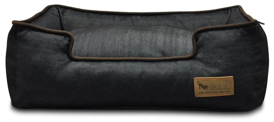 Sötétkék fekhely kutyáknak 100x75 cm Lounge Bed Denim Medieval Blue / Dark Chocolate L – P.L.A.Y.