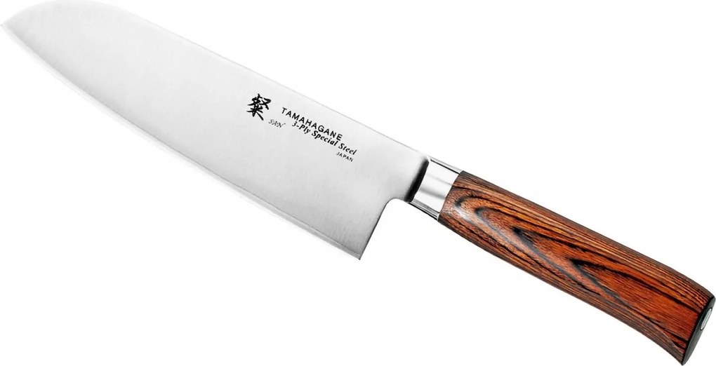 Tamahagane San Brown Santoku kés 17,5cm univerzális