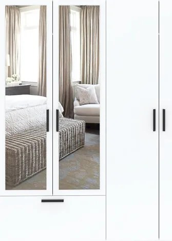 LITA Gardróbszekrény Fehér Színben Tükörrel 180 cm