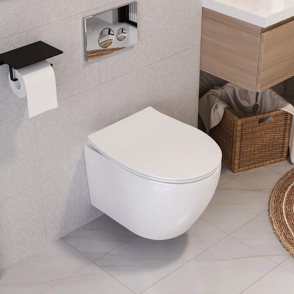 WC csésze WC Carlo Flat Mini Rimless + Bidé Carlo Mini
