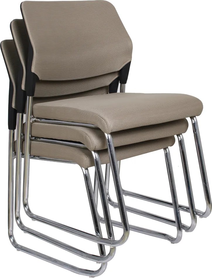 Tárgyalószék, világosbarna/króm, KLEDI