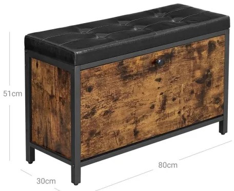 Cipőszekrény VOREN barna/fekete