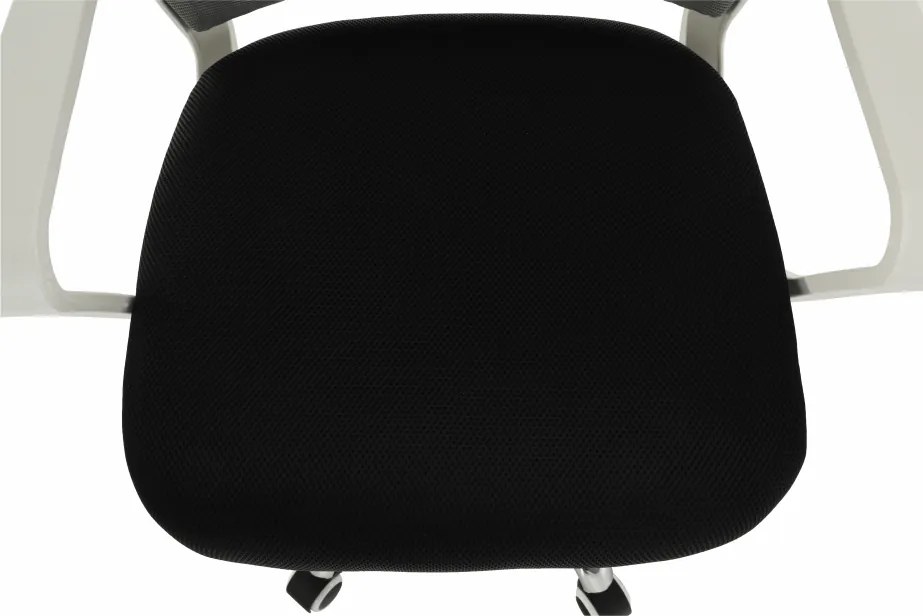 Irodai szék, hálószövet szürke/szövet fekete/műanyag fehér, APOLO 2 NEW