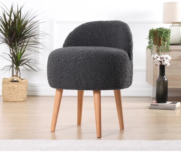 MIKI puff, átmérő 46 cm, sötétszürke