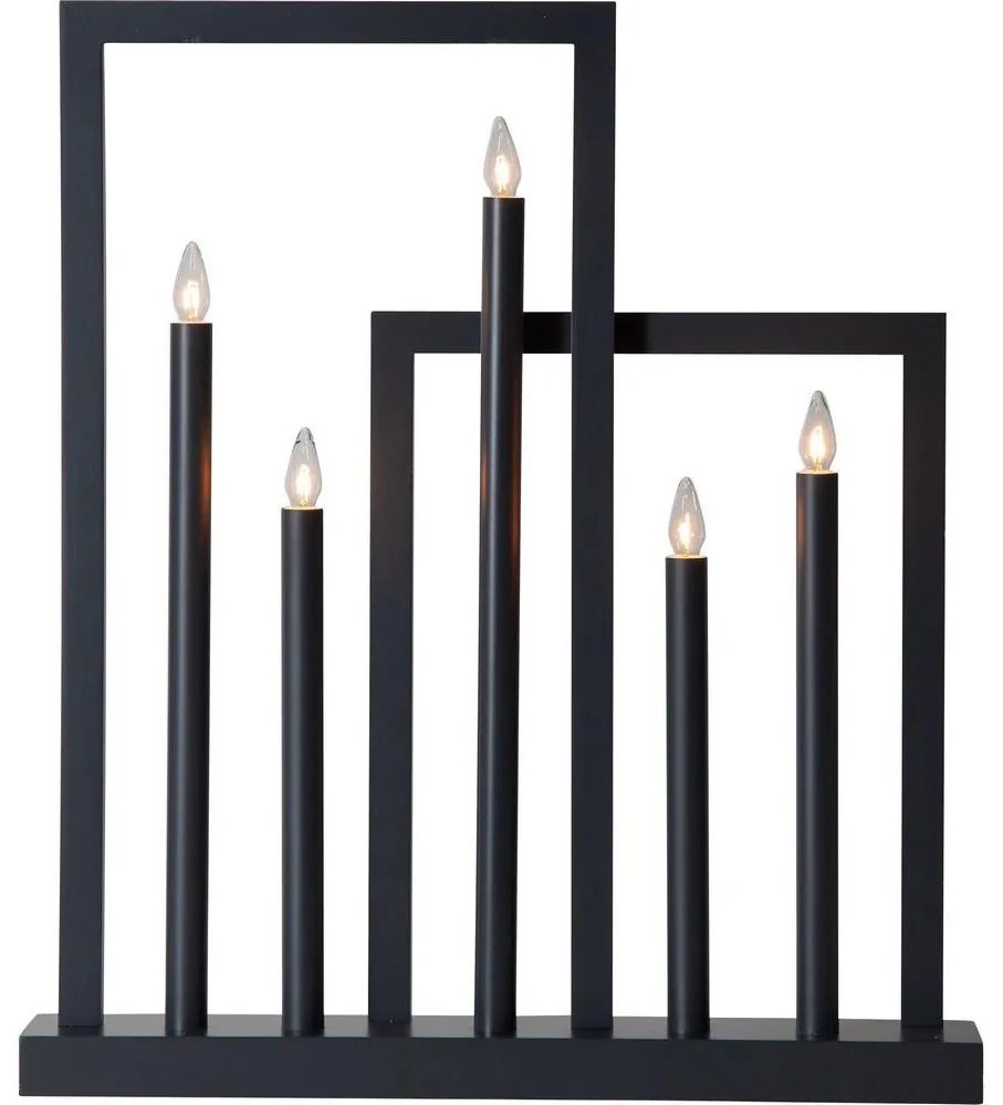 Eglo 410952 - Karácsonyi gyertyatartó FRAME 5xE10/3W/230V fekete