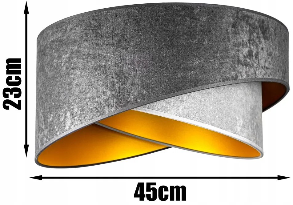 Duo szürke textil búrás függőlámpa Glimex Abazur Premium 1xE27 GA0119