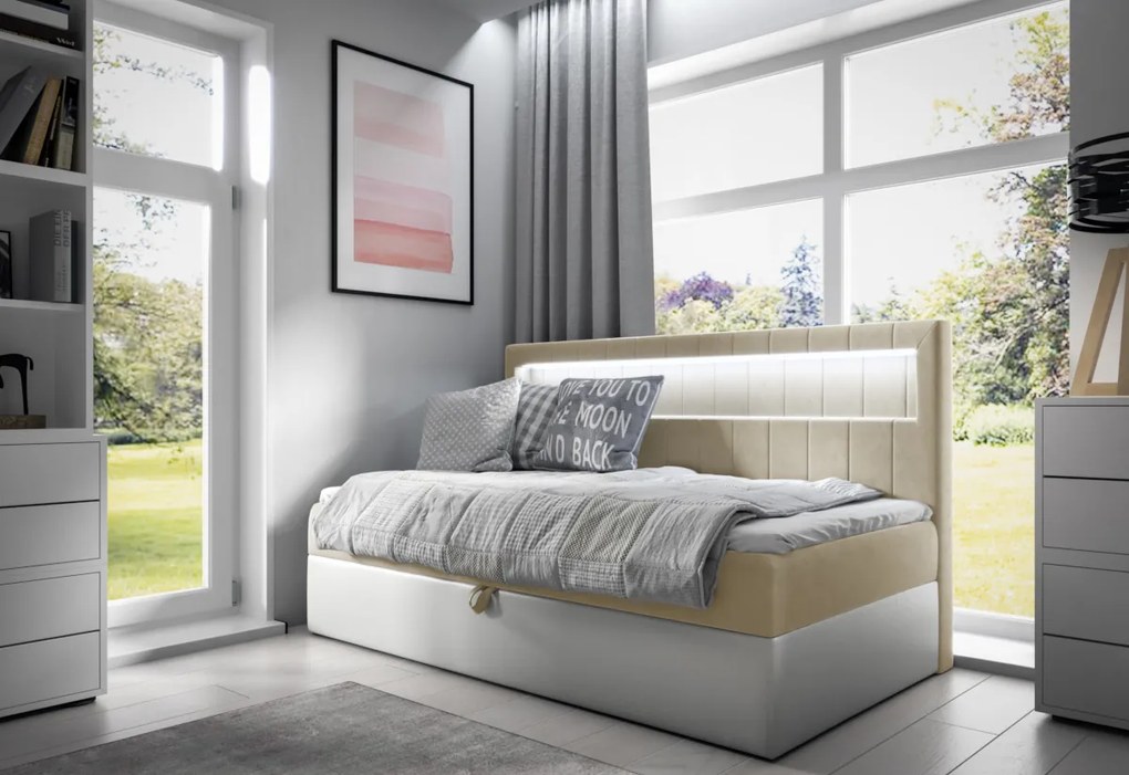 ELIZA kárpitozott ágy + topper, 100x200, fresh 8