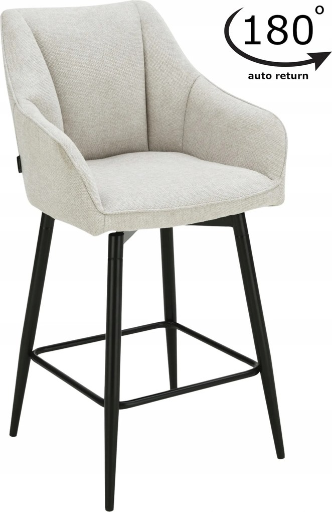 Hoker, bárszék, kárpitozott bárszék bézs háttámlával Elmo