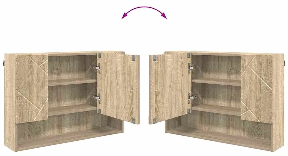 Fürdőszoba bútor szett 2 pcs sonoma tölgy 76.5 x 35 x 64 cm