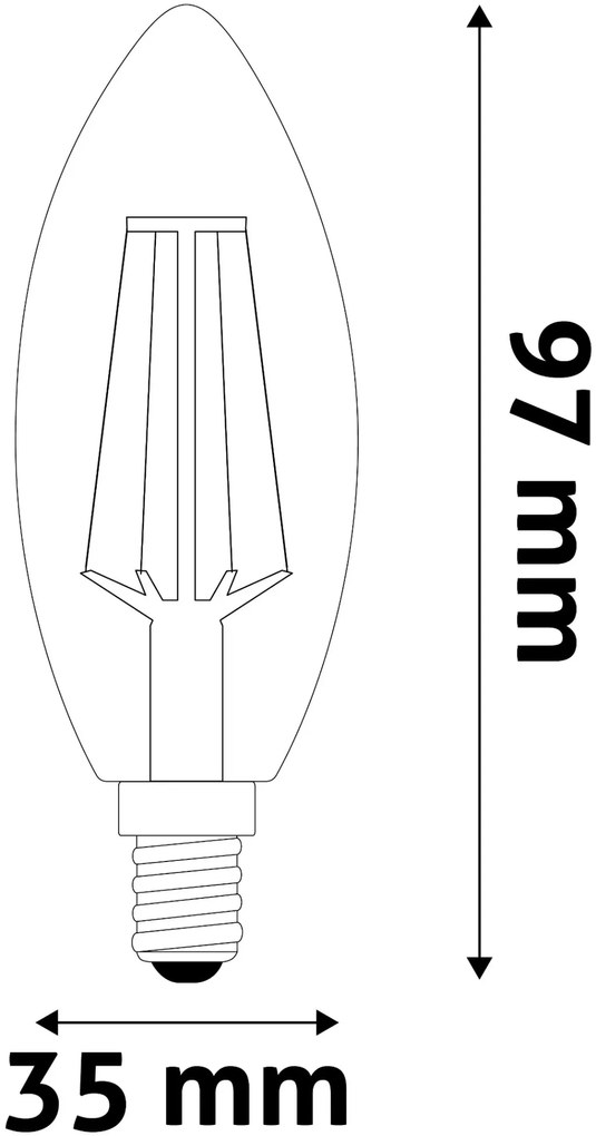 Avide LED Filament Candle 4.9W E14 WW 2700K Super High Lumen