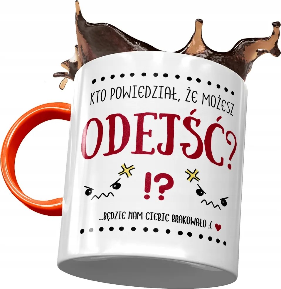 Narancssárga bögre Búcsú a munkából Ajándék Nyomtatott Fotóval