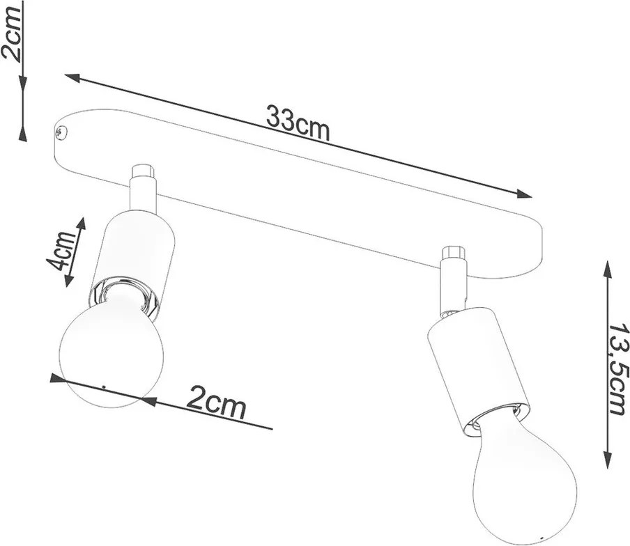 Fekete fém mennyezeti lámpa ø 6 cm Brando – Sollux