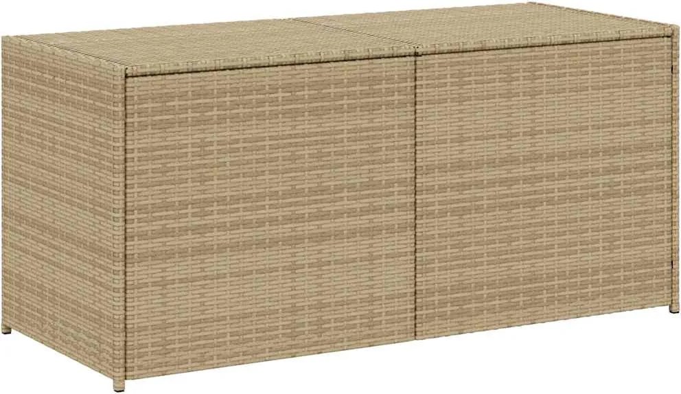 vidaXL vegyes bézs polyrattan kerti tárolóláda 283 L