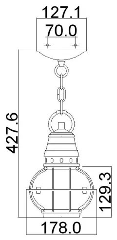 Kichler KL-BRIDGEPOINT8S - Kültéri csillár BRIDGE POINT 1xE27/60W/230V IP44