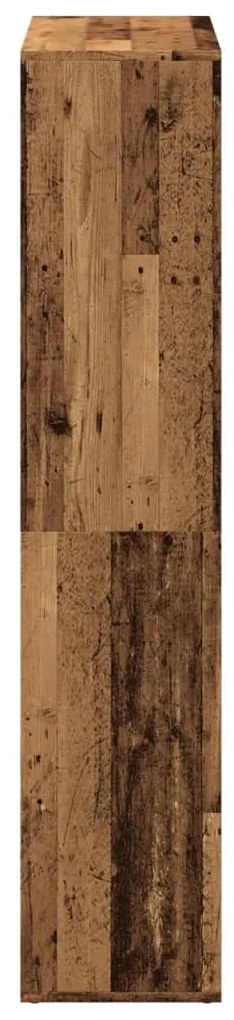 antik fa színű fa térelválasztó könyvespolc 69,5x29x137,5 cm
