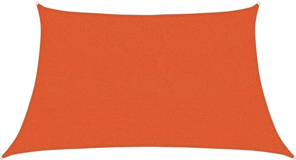 vidaXL narancssárga trapéz alakú HDPE napvitorla 160 g/m² 3/4 x 2 m