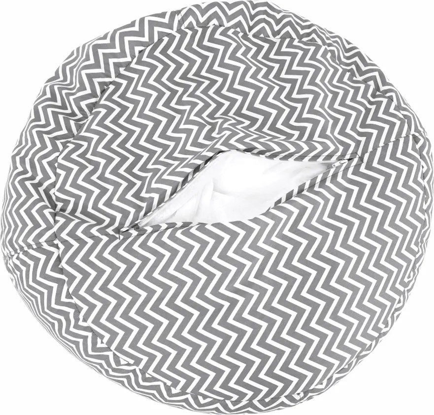 Babzsák, szürkés-fehér/cik cak minta, GOMBY