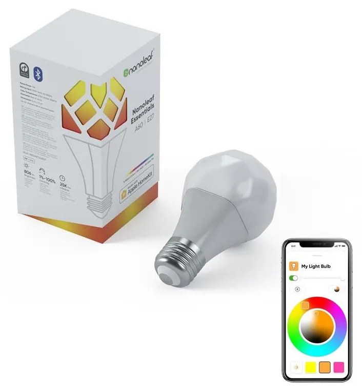 LED RGB Szabályozható izzó ESSENTIALS A19 E27/8W/230V 2700-6500K - Nanoleaf