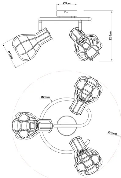 Globo 15388-3 - Spotlámpa CLASTRA 3xE27/40W/230V