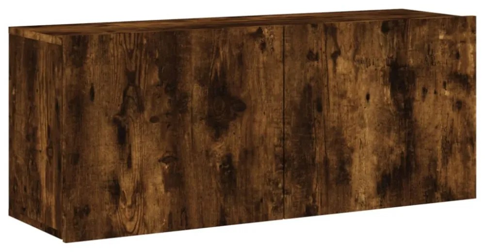 füstös tölgy színű falra szerelhető TV-szekrény 100x30x41 cm
