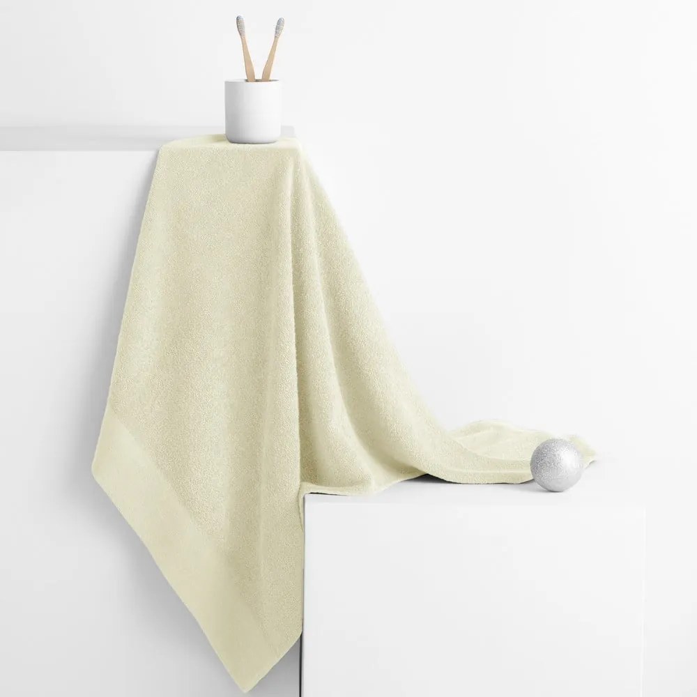 Krémszínű frottír pamut törölköző 30x50 cm Amari – Restilo