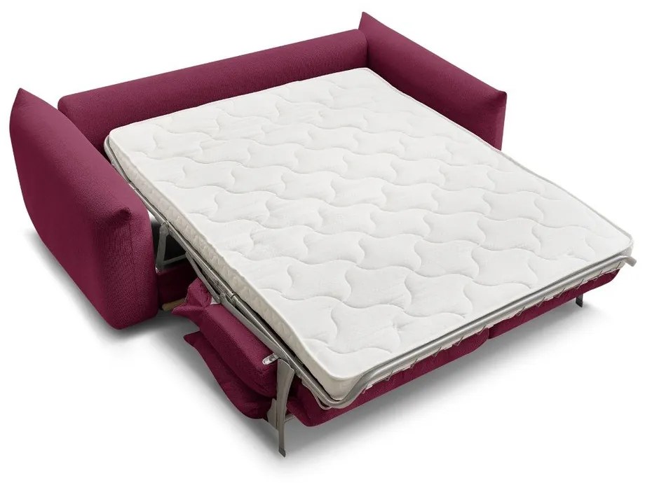 Borvörös kinyitható kanapé 214 cm Ernest – Bobochic Paris