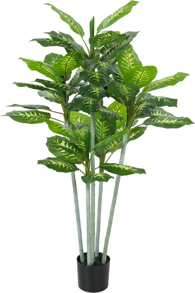 HOMCOM műnövény Calathea, 150 cm, cement kaspóval — beltéri | Aosom
