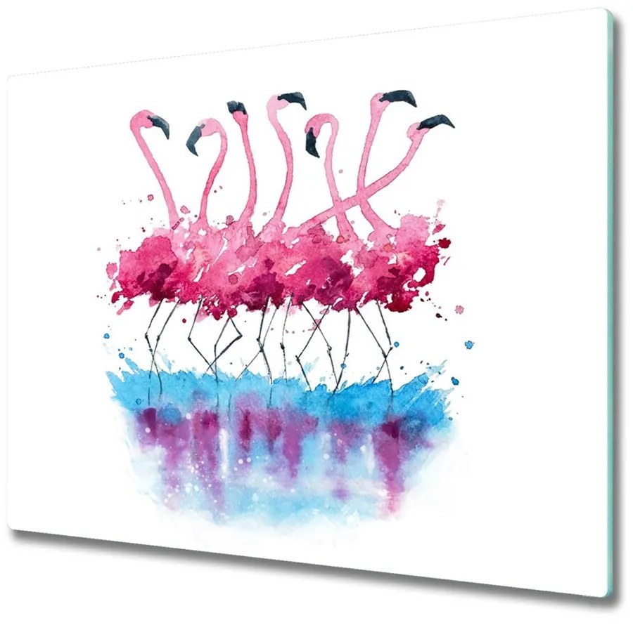 Üveg vágódeszka flamingók 60x52 cm