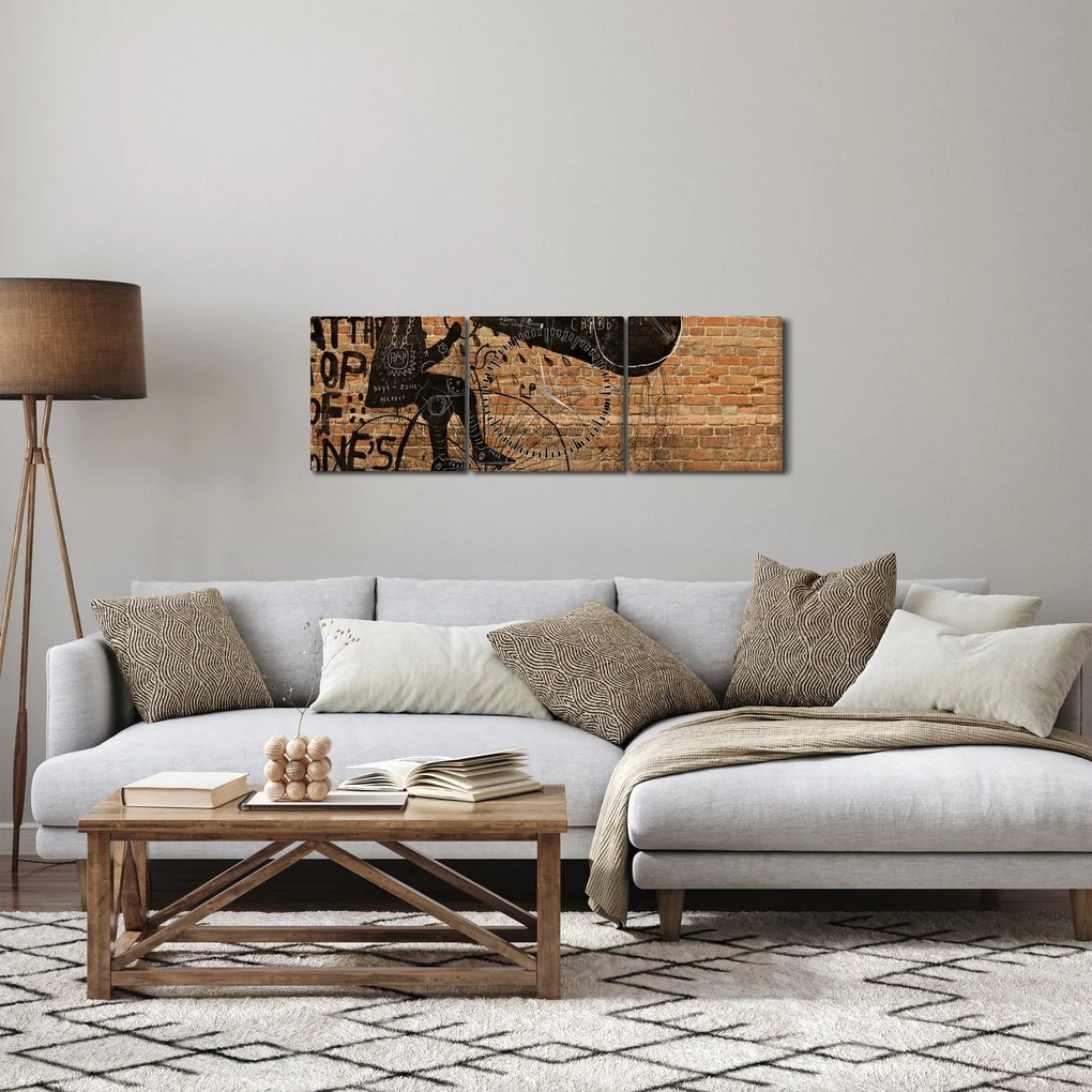 Kép - Férfi kerékpáron Banksy stílusában (órával) (90x30 cm)