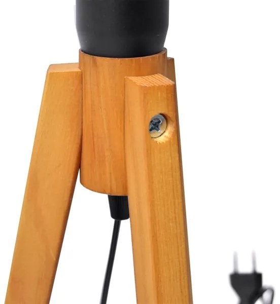 Asztali lámpa ALBA 1xE27/15W/230V fekete/arany/tölgy