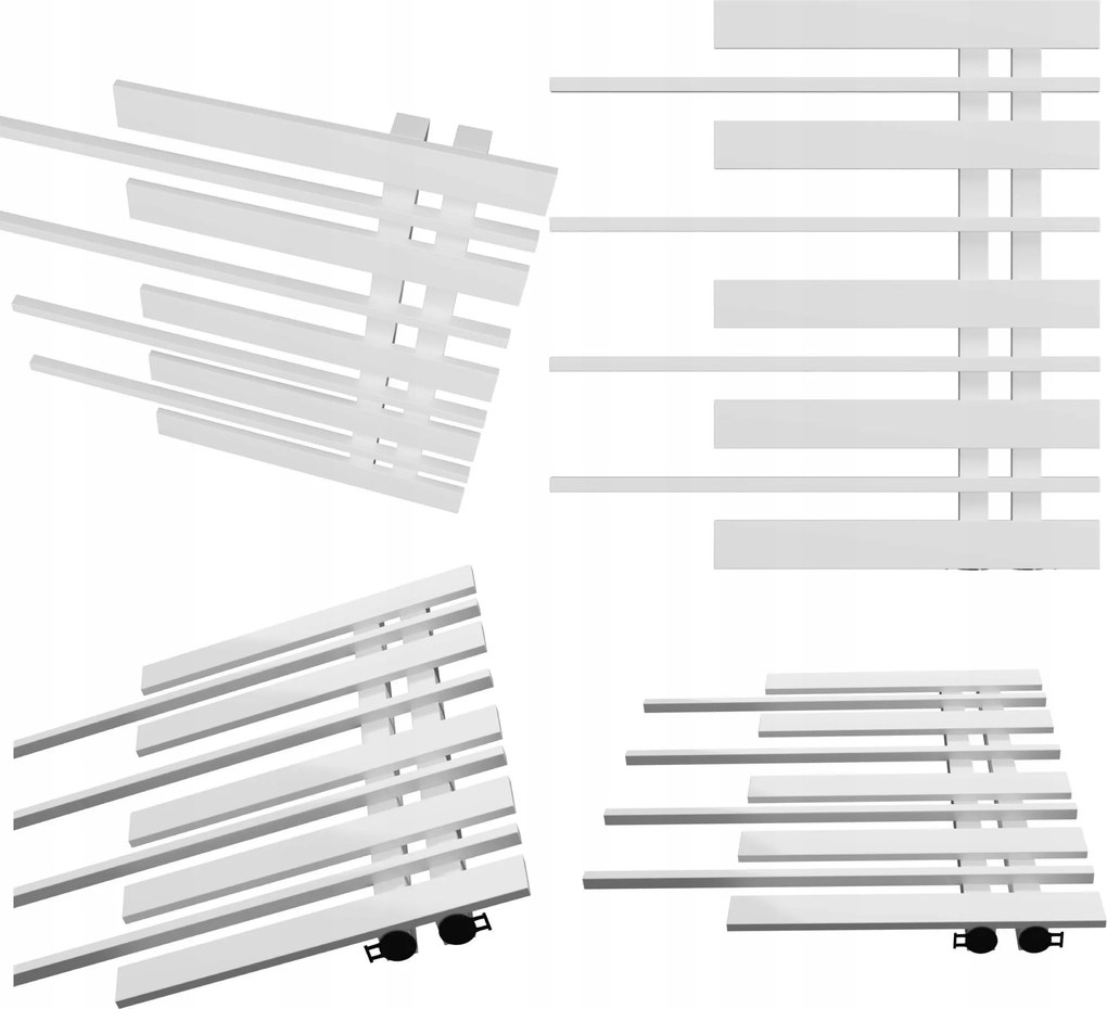 Fürdőszobai radiátor Zongora 585x570 Fehér Matt Jobbos