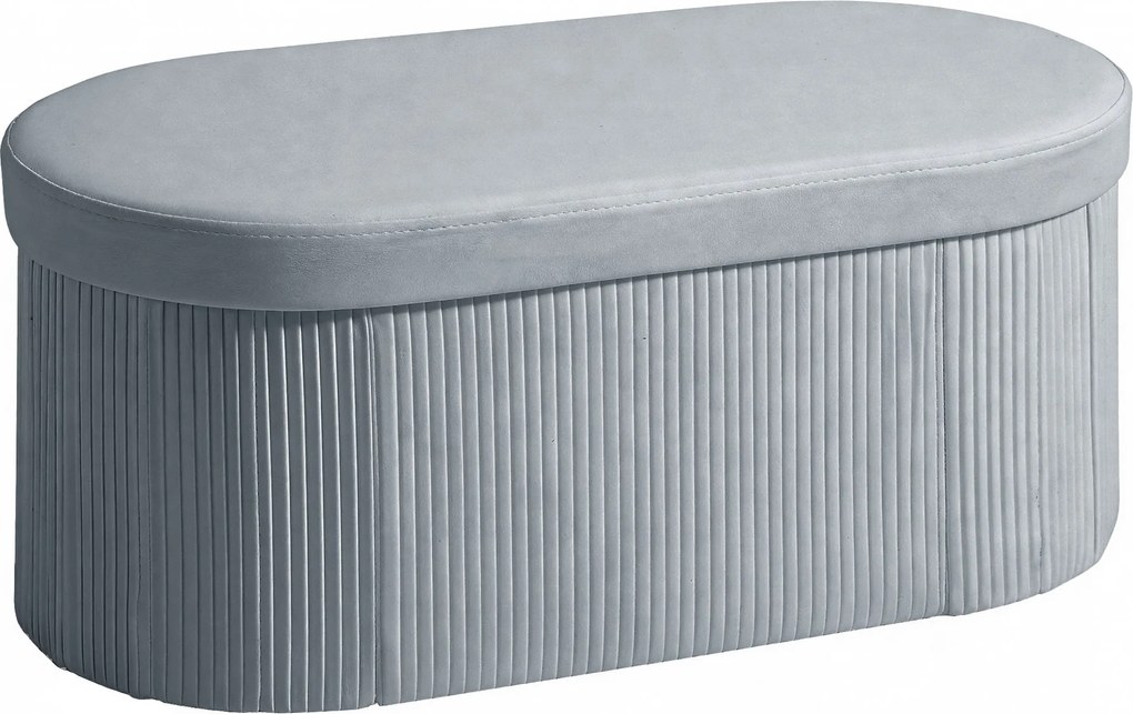 HOMCOM bársonypuff tárolóval, összecsukható, 72 l — sötétszürke | Aosom