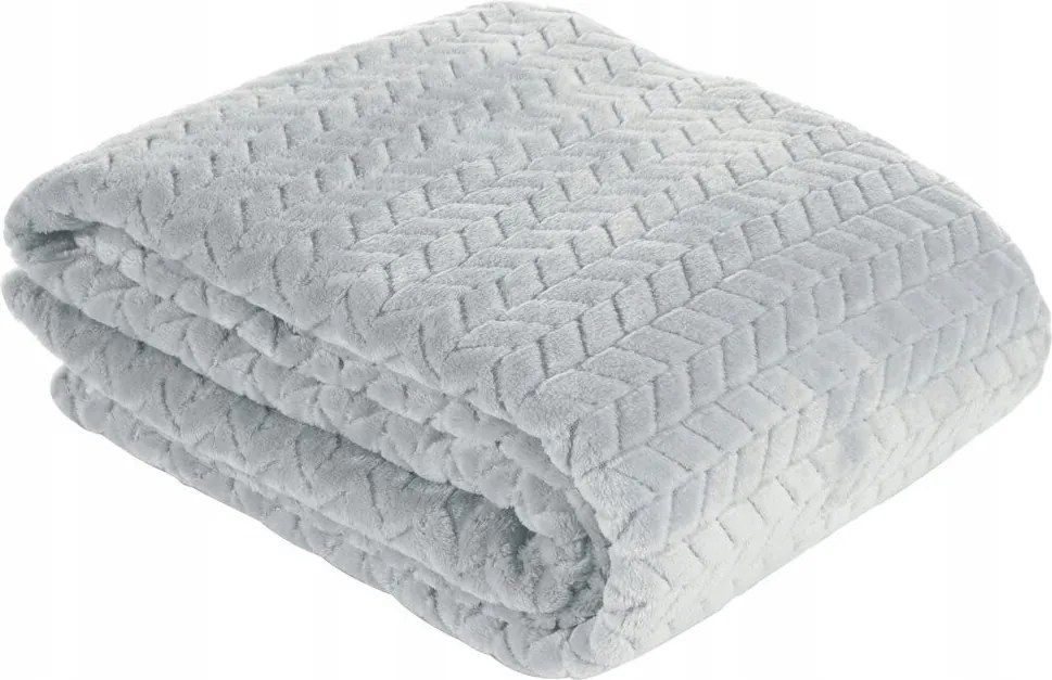 Ágytakaró pléd Cindy szürke 200x220 halszálka mintás puha meleg