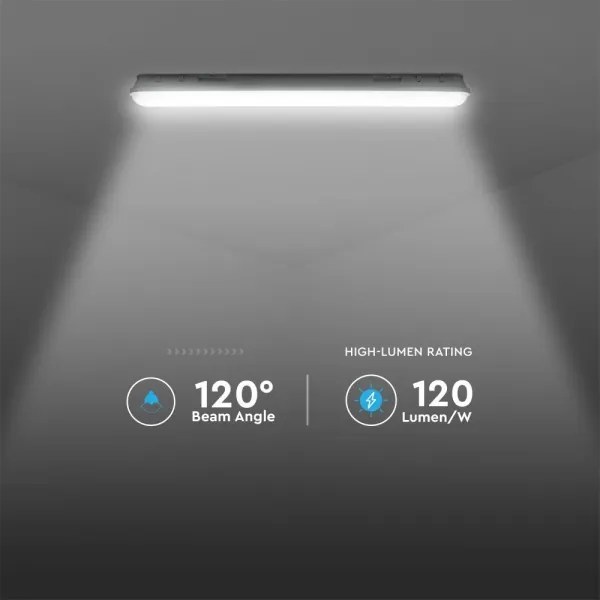 LED technikai fénycsöves lámpatest vészvilágítási modullal LED/36W/230V 6500K IP65 2200mAh 120 cm