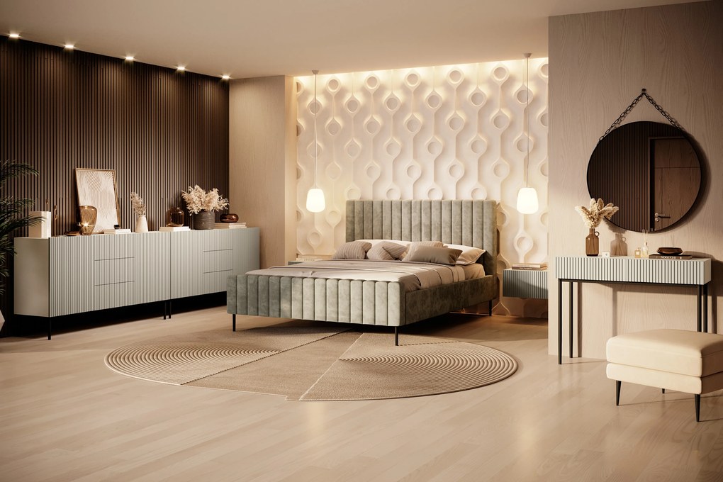 Nicole fésülködőasztal 100 cm fiókokkal - kasmír / fekete lábak